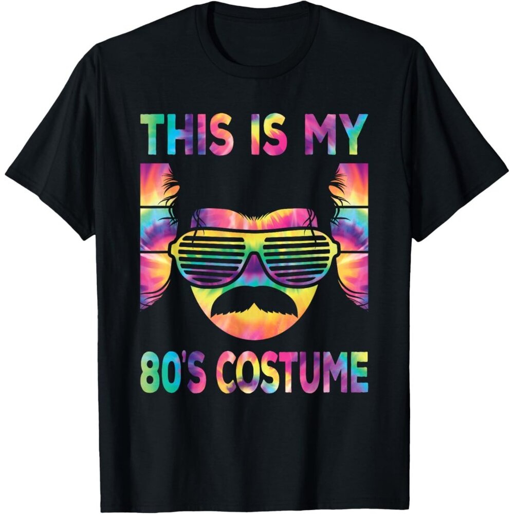 This is My 80s Costume Graphic T-Shirt Men's XL 80s Outfit Disco Party BLACK